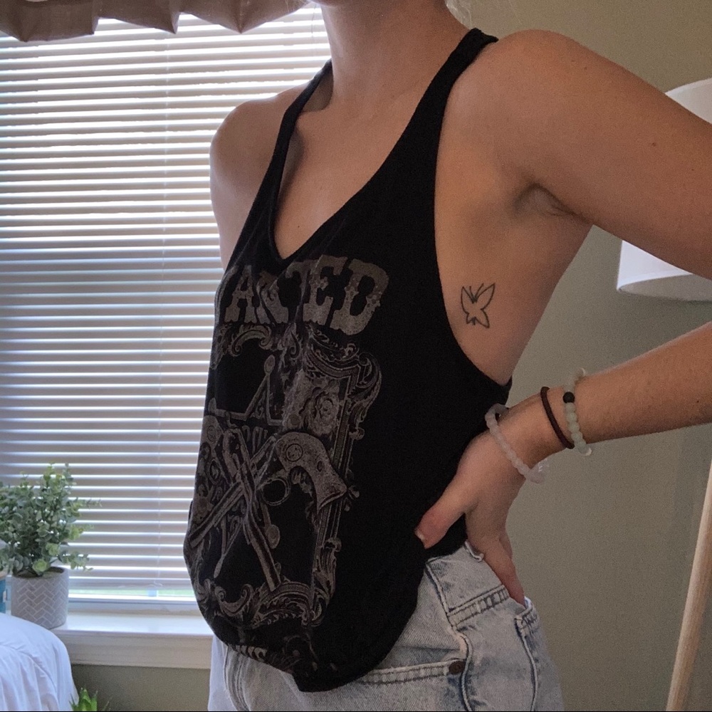 Graphic racerback tank
